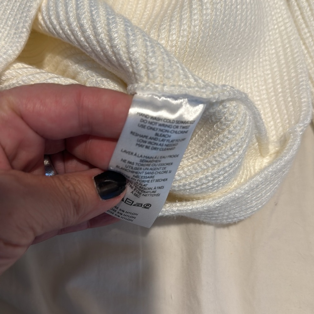 Anthropologie Maeve Square-Neck Wide Sleeve Sweater Ivory Size Small - Picture 11 of 11